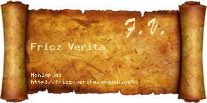 Fricz Verita névjegykártya